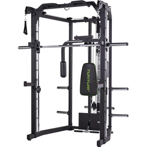 Tunturi Full Smith Machine SM80, Kraftstation Multigym, mit Flaschenzug, Klimmzugstange, Butterfly