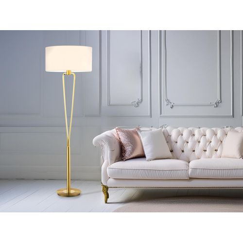 Designer LED Stehlampe mit Stoff Schirm Wohnzimmer Schlafzimmer Büro Esszimmer