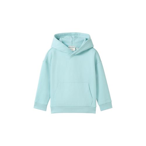 TOM TAILOR Jungen Oversize Hoodie Sweatshirt mit Bio-Baumwolle, blau, Print, Gr. 104/110 Image