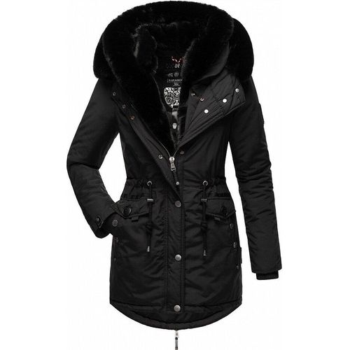 Navahoo Damen Jacke Parka Mantel Winterjacke Warm Gefüttert Kapuze Sweety Deluxe Schwarz Gr. 34 - XS