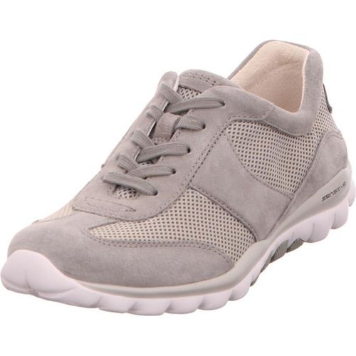 NEU Gabor Damen Sneaker in silber-grau aus Mesh perl-Dreamvelour