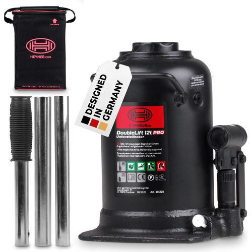 HEYNER® Doppelhub-Unterstellheber hydraulischer Wagenheber 12t Stempel-Wagenheber für SUV/LKW