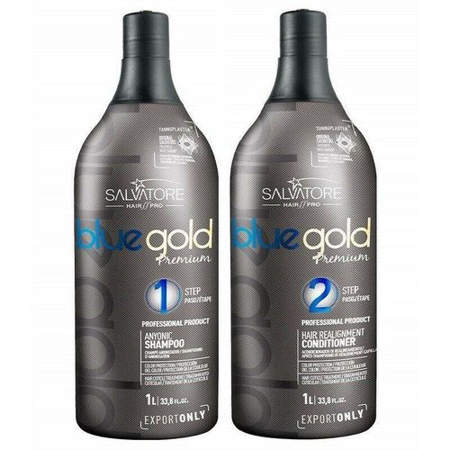 Salvatore Premium Blue Gold Premium Brush 2x1L Shampoo und Keratin