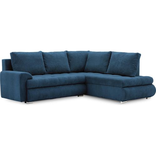 Ecksofa TOKIO V PRO mit Schlaffunktion und Bettwäschebehälter. Eleganter POSO-Stoff 005 Links (muster 1)