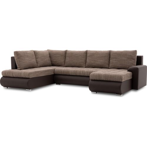 Ecksofa TOKIO II PRO mit Schlaffunktion - U-förmig -Bettkästen. STOFF LAWA 02 + REAL 66 Links (muster2)