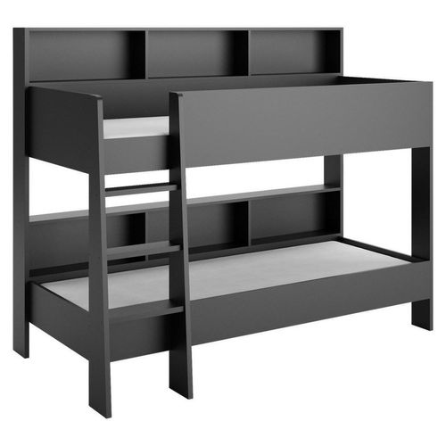 Mid.you Etagenbett , Anthrazit , Holzwerkstoff , Höhe ca. 30 cm , 90x200 cm , Kinder- & Jugendzimmer, Kindermöbel, Kinderbetten, Etagenbetten