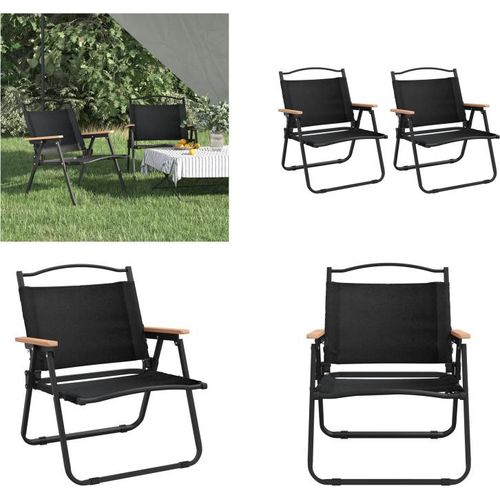 vidaXL Campingstühle 2 Stk. Schwarz 54x43x59 cm Oxford Gewebe - Campingstuhl - Campingstühle - Strandstuhl - Picknickstuhl