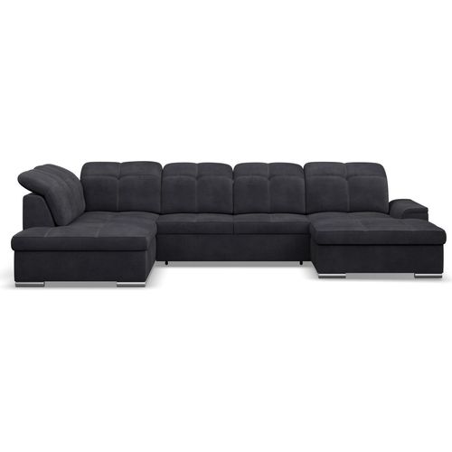 Ecksofa Lord - Version Medium, 344 x 215 x 104, LINKS, Dunkelgrau, Schlaffunktion: Delfin-Mechanismus, Bettkasten: klappbare Liege