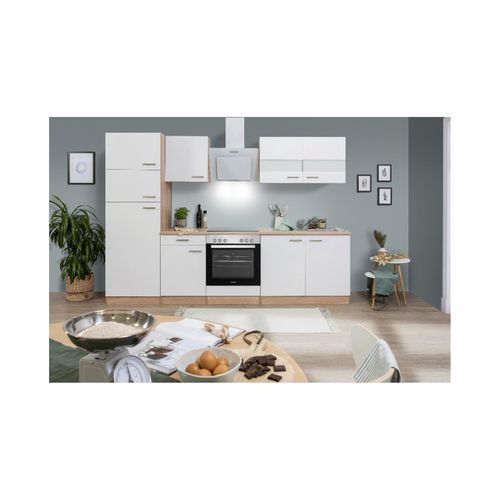 Respekta Küchenzeile ca 270 cm mit Kühlschrank -versch. Ausführungen - weiß