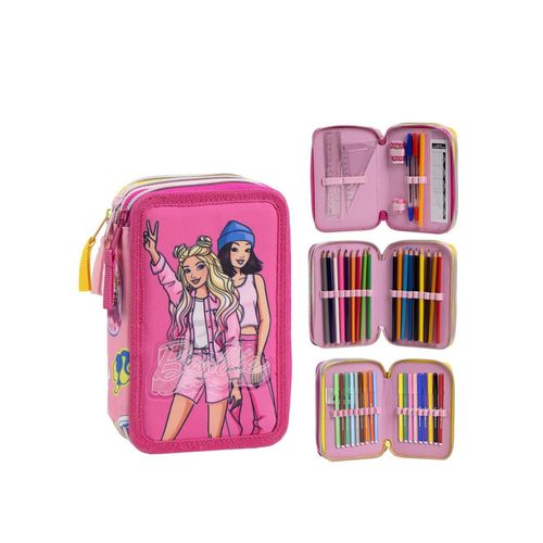 Barbie Federmappe gefüllt – Schuletui & Stiftebox mit Zubehör