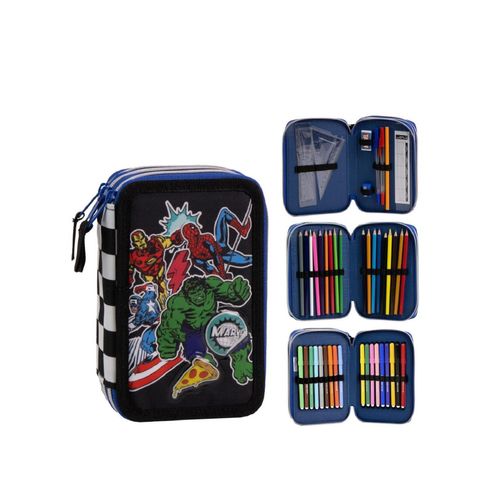 Avengers Federmappe gefüllt – Schuletui & Stiftebox mit Zubehör