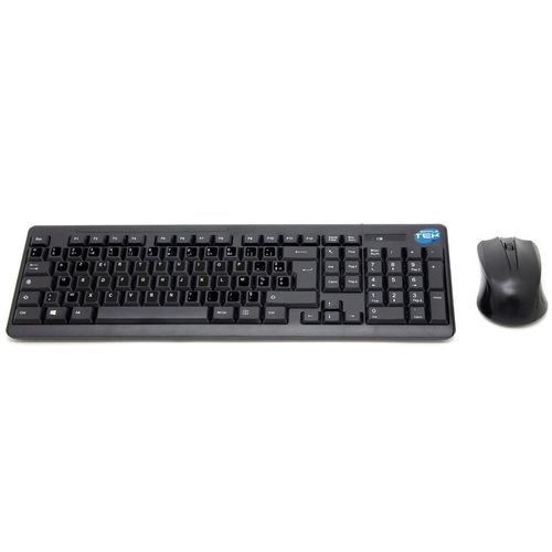 Simpletek Tastatur AZERTY Französisch Wireless Mouse + Keyboard with Stickers 1000 DPI 2.4G Nano reciever