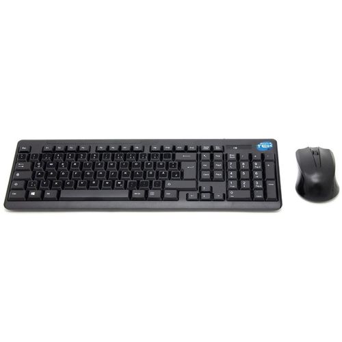 Simpletek Tastatur QWERTZ Deutsch Wireless Mouse + Keyboard with Stickers 1000 DPI 2.4G Nano reciever