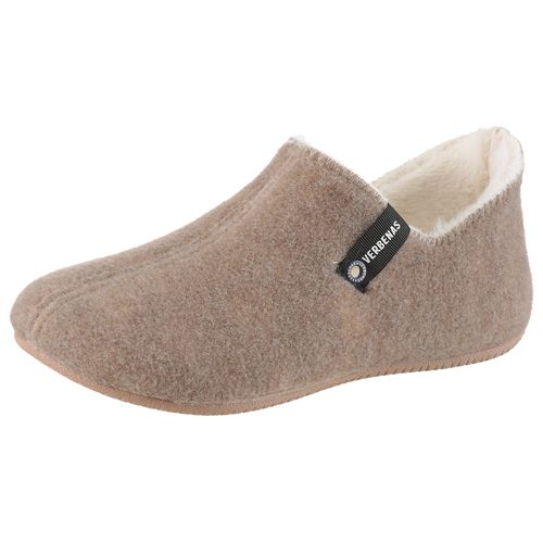 Hüttenschuhe VERBENAS "Yoi Gales", Damen, Gr. 39, grau (taupe), Textil, sportlich, Schuhe, Hausschuh, Homeslipper, Schlupfschuh mit kuscheligem Warmfutter