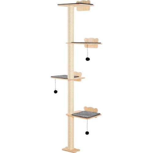 Katzenkratzbaum Regal Baum - 183,5 cm - Katzenkratzturm und Katzenregal für aktive Katzen - stabiler Kratzbaum für Spiel und Entspannung