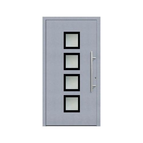 Haustür Aluminium/PVC Smart A08 2.0 RC2 grau 1100 x 2100 mm Rechts inkl. Beschlagset,Stangengriff,Profilzylinder inkl. 3 Schlüssel