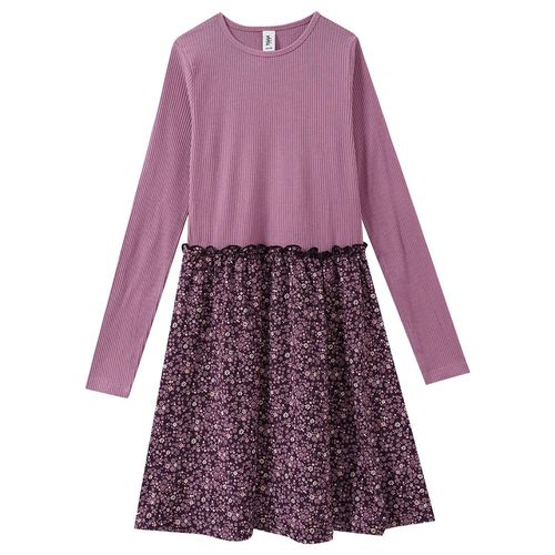 Mädchen Kleid mit Rippstruktur