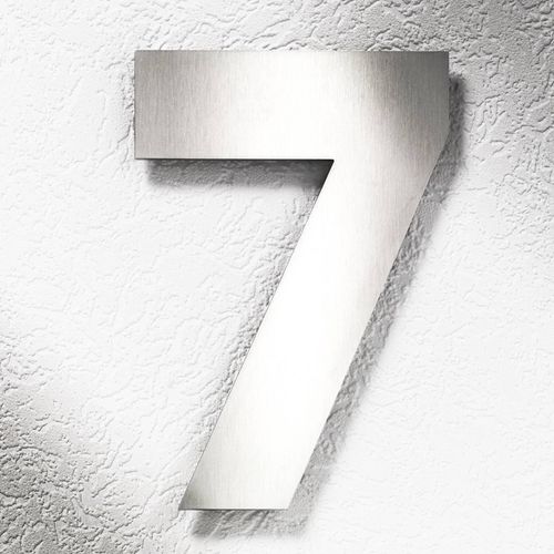 Edelstahl-Hausnummer groß 7