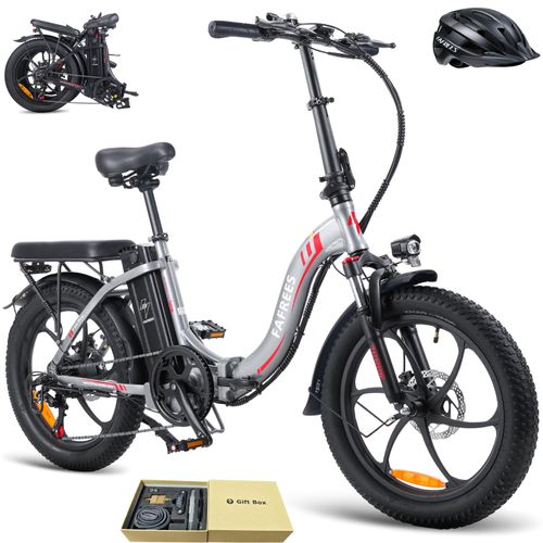 Elektrofahrrad 20 zoll Rostfreie Aluminiumlegierung 36 V 16 Ah 576 Wh bis zu 100 - 130 km Wasserdicht IPX5 Pedelec klapprad 7 Gang, Grau