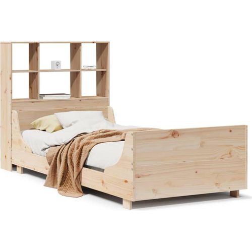 vidaXL Massivholzbett mit Regal ohne Matratze 90x190 cm