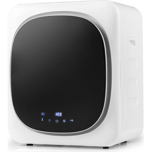 800W Wäschetrockner elektronisch mit 4 Temperaturen & 6 Timer, tragbarer Ablufttrockner 5kg mit LED-Touchscreen, Edelstahl-Trommel