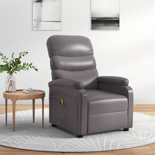 Möbel Massagesessel Grau Kunstleder - Massagesessel 289692