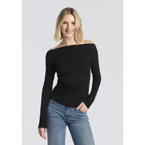 BOSS ORANGE Langarmshirt »Enili Premium Damenmode«, mit Carmenausschnitt
