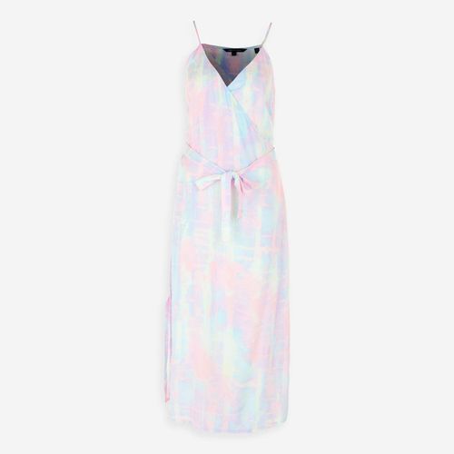Mehrfarbiges Maxikleid mit Tie-Dye-Effekt