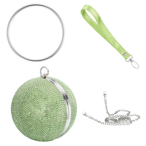 Abendtasche JULIE JULSEN "Metall mit Zirkonia grün", Damen, grün, Taschen Abendtasche