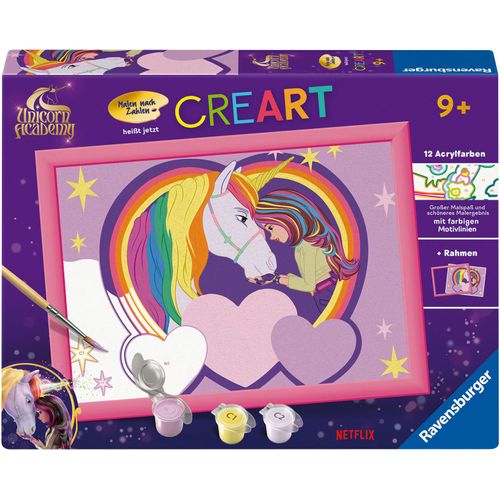 Malen nach Zahlen RAVENSBURGER "CreArt, Malen nach Zahlen, Kinder, Unicorn Academy - Sophia & Wildstar", bunt, Malvorlagen, KinderB:24,0cm H:18,0cm, Made in Europe, B:24,0cm H:18,0cm