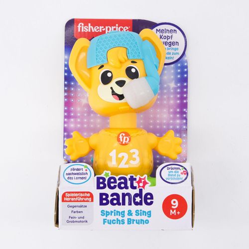 Orangefarbener springender und singender Fuchs Bruno