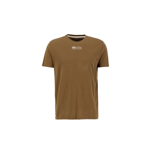 T-Shirt ALPHA INDUSTRIES "Organics EMB T-Shirt", Damen, Gr. S, braun (organic mud), Obermaterial: 100% Baumwolle, Shirts T-Shirt
