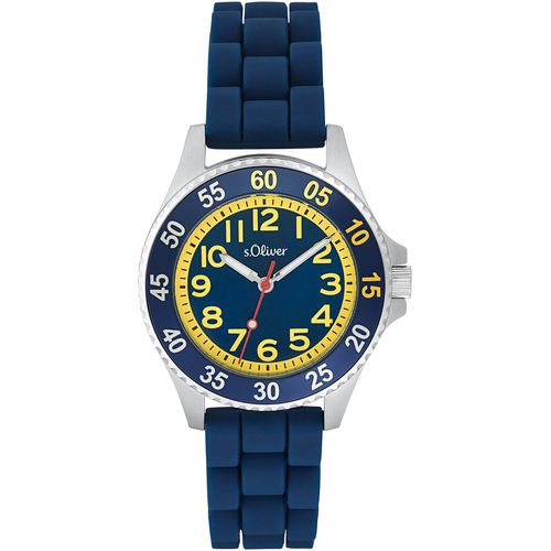 Quarzuhr S.OLIVER, blau (dunkelblau), Armbanduhren, Kinder, Armbanduhr, Kinderuhr, analog, Silikonarmband, Geschenkidee