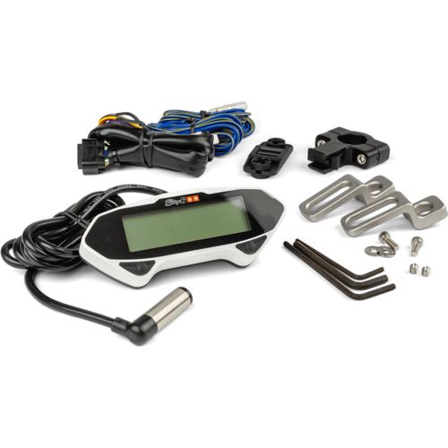 Stage6 Racing Universelles Motorrad Geschwindigkeitsmessgerät Instrumentierung Genehmigt Weiß