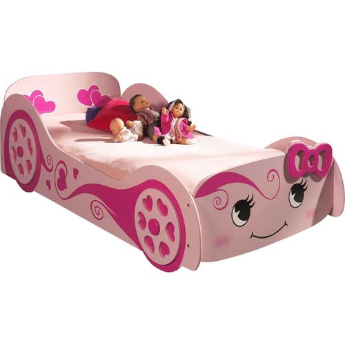 Bett Einzelbett Autobett MDF Rosa 90x200 cm