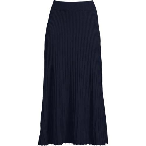 Maxirock Silk Touch, Damen,  Blau, by Lands' End