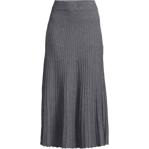 Maxirock Silk Touch, Damen,  Grau, by Lands' End