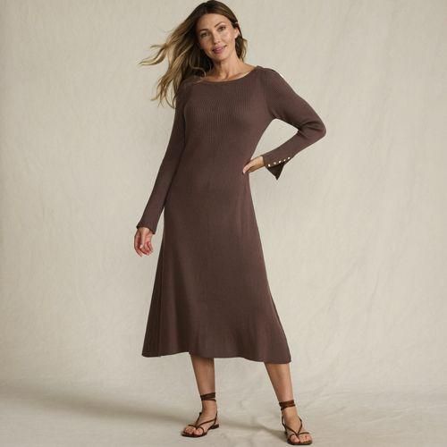 Strickkleid Silk Touch, Damen,  Braun, by Lands' End