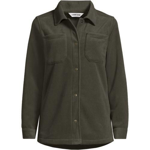 Anyweather Fleece-Hemdjacke, Damen,  Grün, Polyester, by Lands' End