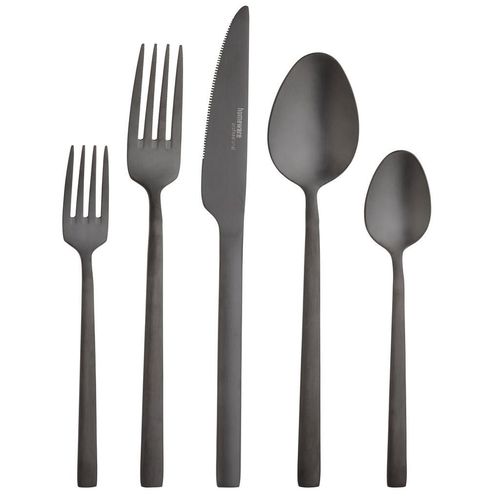 Homeware Profession. Besteckset Glam Chic , Schwarz , Metall , 30-teilig , Lfgb , rostfrei, lebensmittelecht , Essen & Trinken, Besteck, Besteck-Sets
