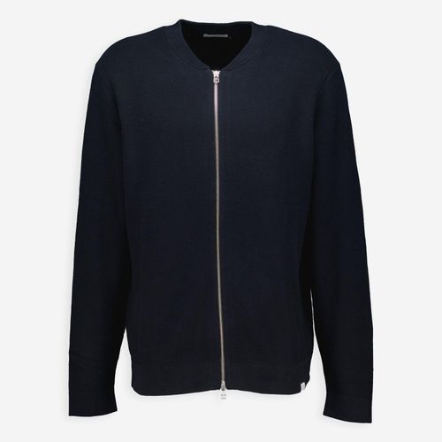 Dunkelblaue strukturierte Strickjacke Image