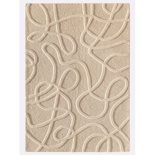 Teppich HEINE HOME Gr. 1, beige (ecru), B:60cm H:11mm L:90cm, Wolle, Teppiche, Teppich