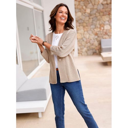 Strickjacke INSPIRATIONEN, Damen, Gr. 52, beige, 100% Polyacryl, unifarben, Strickjacken