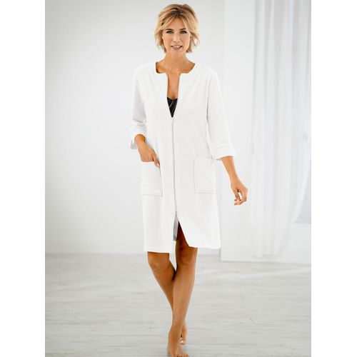 Bademantel FEEL GOOD Gr. 40, weiß, 40/42, Baumwolle, Hausmäntel, Bademantel