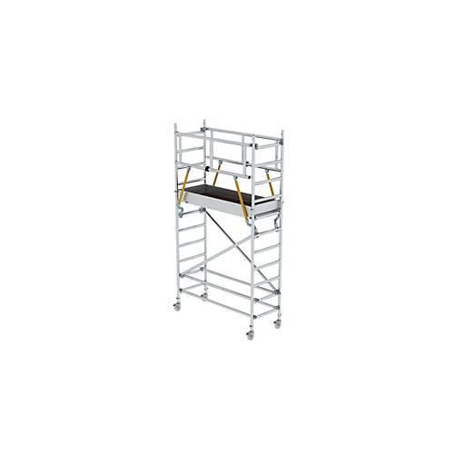 Munk Rollgerüst, Aluminium-Rundrohr, Arbeitshöhe bis 7,2 m, Fahrbalken 1.500 mm, GS-geprüft, DIN EN 1004, H 2,10 m