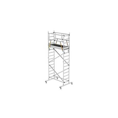 Munk Rollgerüst, Aluminium-Rundrohr, Arbeitshöhe bis 7,2 m, Fahrbalken 1.500 mm, GS-geprüft, DIN EN 1004, H 3,30 m