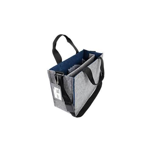 Laptoptasche Sigel Desk Sharing Bag Bicolor M, für Laptops bis 15,4″, 2 große Fächer/2 Seitenfächer, Tragegriffe, Schultergurt, Kunstfilz, dunkelblau-grau