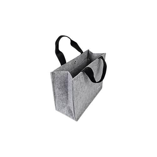 Laptoptasche Sigel Desk Sharing Bag Basic M, für Laptops bis 15,4″, 2 große Fächer/2 Seitenfächer, Tragegriffe, Schultergurt, Kunstfilz, hellgrau