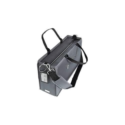 Laptoptasche Sigel Desk Sharing Bag Premium L, für Laptops bis 17,3″, 2 große und 5 kleine Fächer, Tragegriffe, Schultergurt, RPET, dunkelgrau