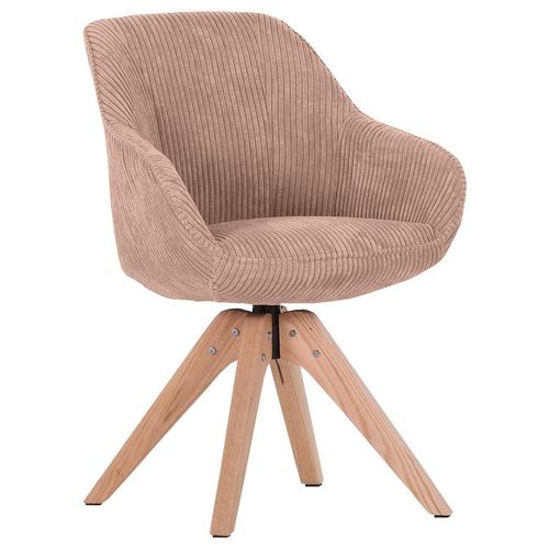 Armlehnstuhl , Rosa , Textil , Eiche , massiv , eckig , 60x83x65 cm , Stoffauswahl, Sitzfläche 360° drehbar , Esszimmer, Stühle, Esszimmerstühle,